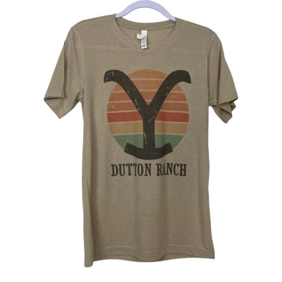 Yellowstone Dutton Ranch Retro Sunset T-Shirt Striped Sunset + BONUS Sticker - Picture 9 of 12